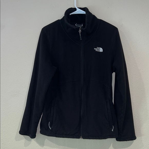 Women’s THE NORTH FACE fuzzy lined BLACK FULL ZIP pocket jacket size Large - Picture 1 of 10